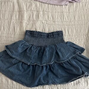 Aerie Dark Blue Ruffled Mini Skirt